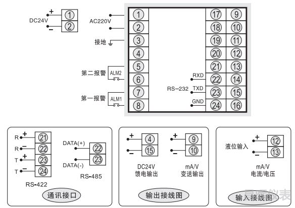 SWP-HK90液位-容积控制仪接线图