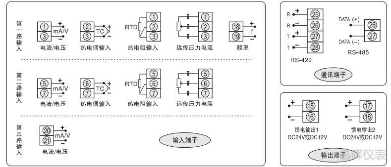 SWP-LCD-R无纸记录仪接线图