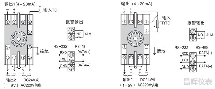 SWP-201TC/TR温度变送器接线图