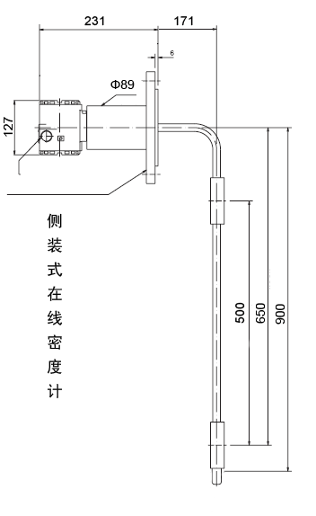 智能在线密度计外形尺寸图