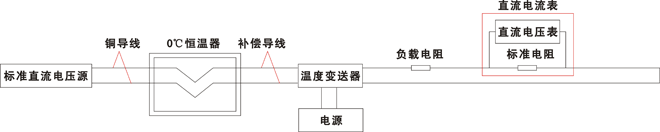 带补偿四线制温度变送器校验接线