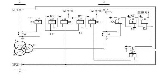 单电源三绕组过电流保护原理接线图