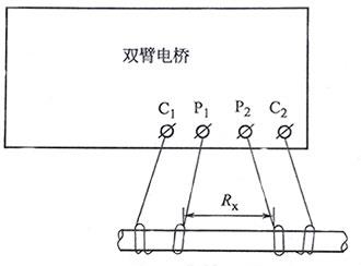 直流双臂电桥测电阻接线示意图