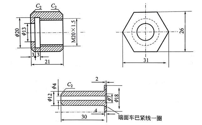 压力表接头加工图