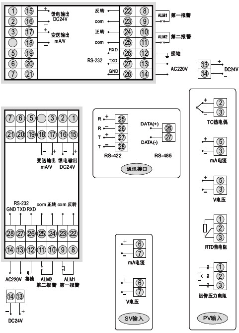 SWP-ND825阀位控制调节器接线图