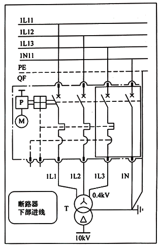 低压断路器的下部进线