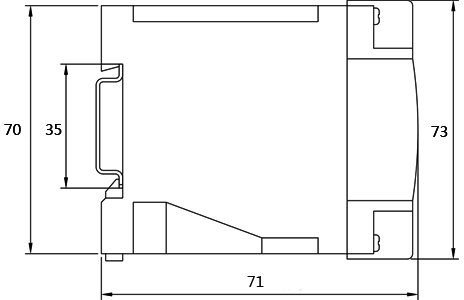 三相电流变送器YR-BS4I3侧面尺寸