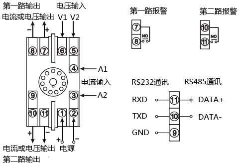 昌晖仪表可编程电量变送器接线图