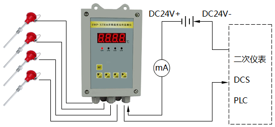 多路温度远传监测仪原理框图