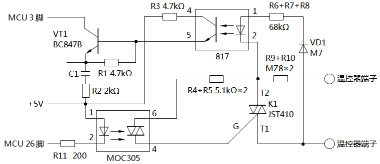 温控器单路晶闸管移相触发输出电路 