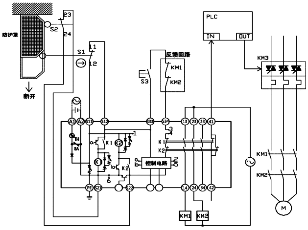 安全继电器标准接线示例