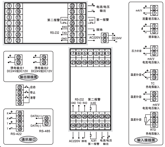 SWP-LK80流量积算仪接线图