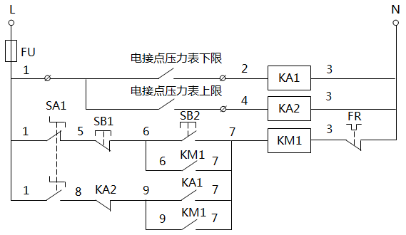 水泵电机控制回路