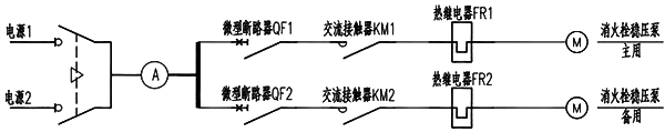 稳压泵配电箱系统图